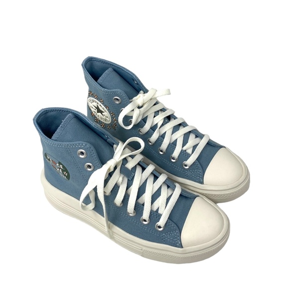 Converse Ctas Move Platform Shoes Skate Sneakers Women Size Blue Canvas A08194C - Picture 3 of 10